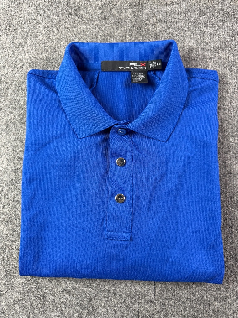 RLX Ralph Lauren Womens Short Sleeve Golf Polo Shirt Size L Blue